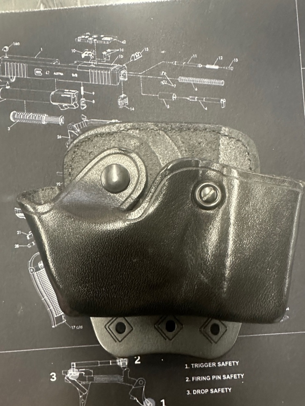 Black Leather Paddle Holster